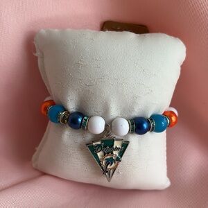 NFL Miami Dolphins Triangle Charm Bracelet